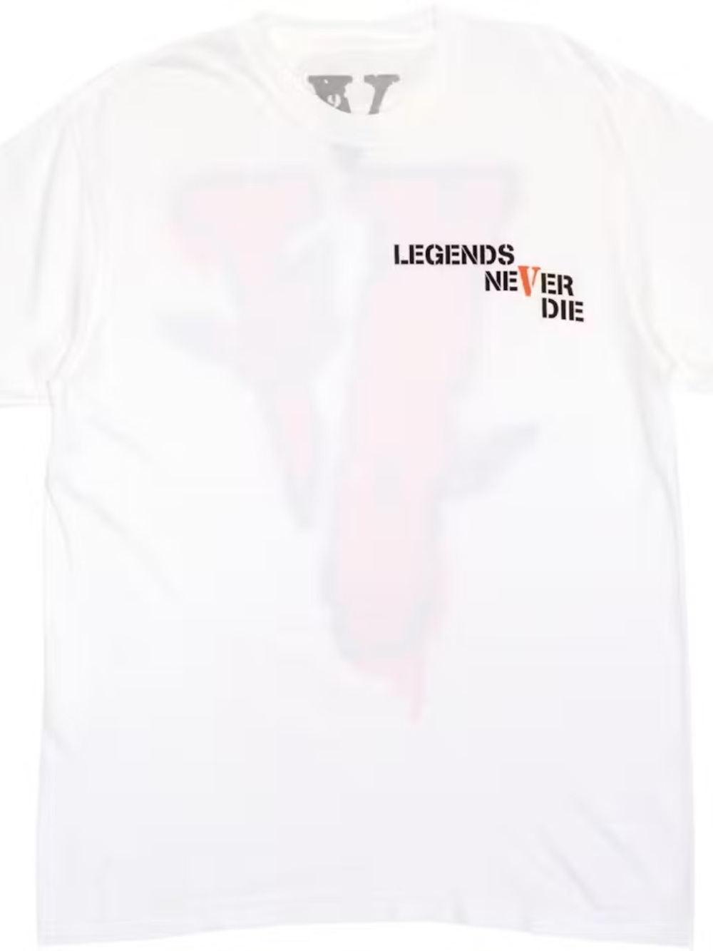 VLONE White 'Legends Never Die' Chest Logo Tee